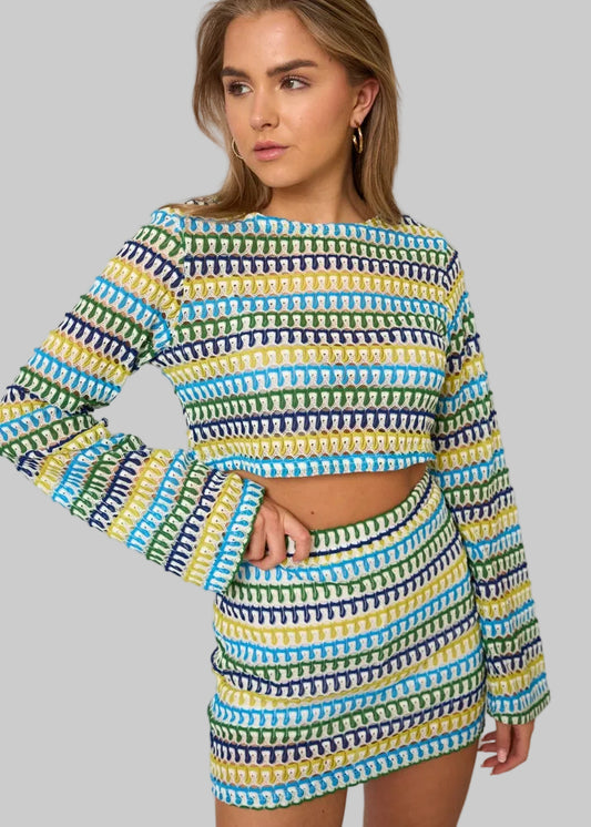 Noraya | Tvådelat set med kort topp och minikjol med hög midja