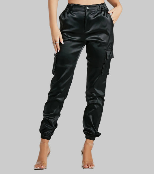 Velyra | Satin Cargo Byxor