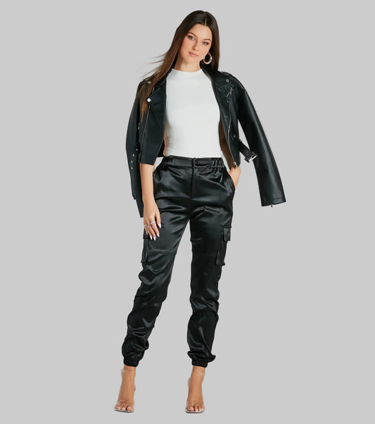 Velyra | Satin Cargo Byxor