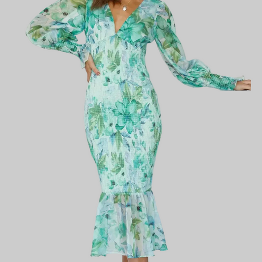 Freyelle | Midiklänning Med Blommönster