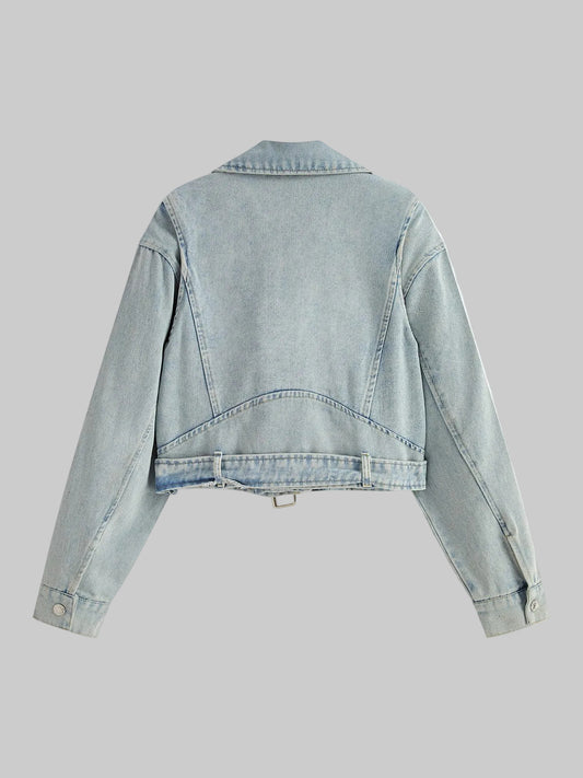 Vionna | Beskuren Denimbikerjacka