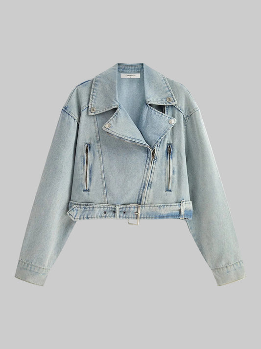 Vionna | Beskuren Denimbikerjacka