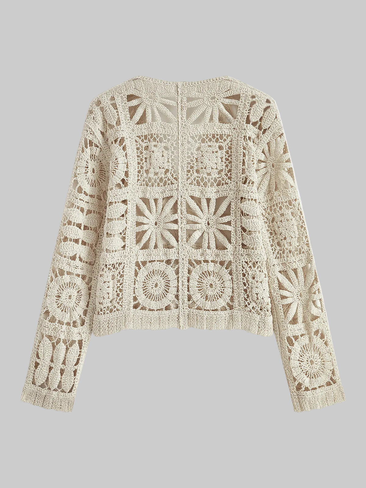 Aldana | Virkad Kofta med Fyrkantmönster