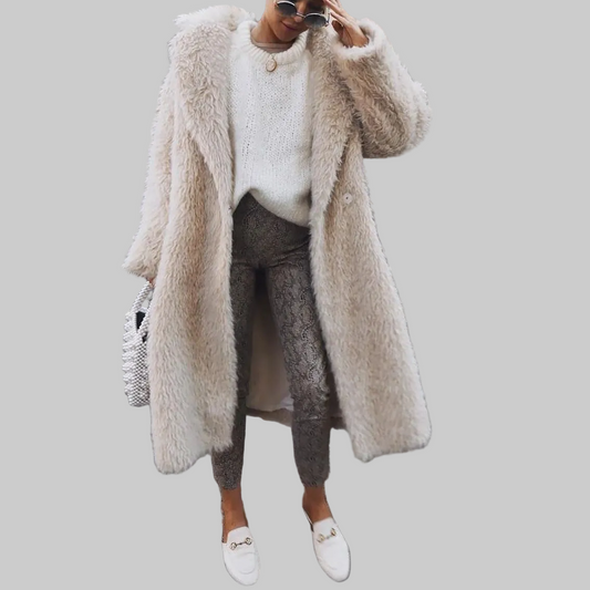 Aurelva | Lyxig Fluffig Fuskpälskappa