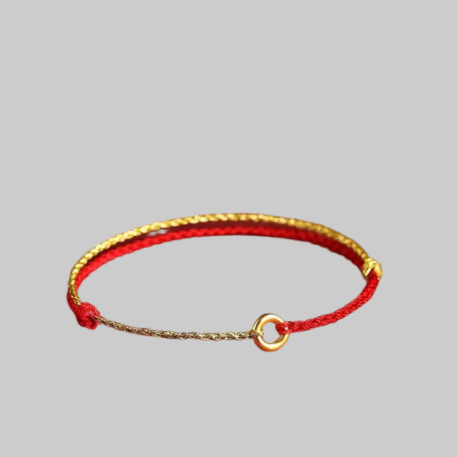 Iselva | Handvävt Guldcirkelarmband