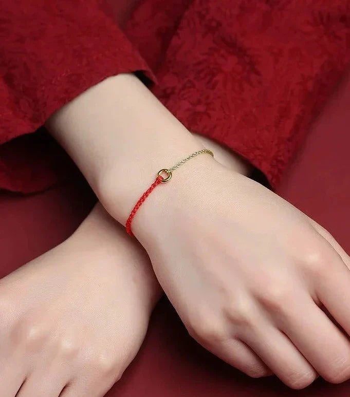 Iselva | Handvävt Guldcirkelarmband