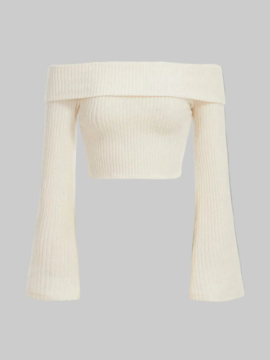 Issey | Off-Shoulder Top with Trumpet Sleeves