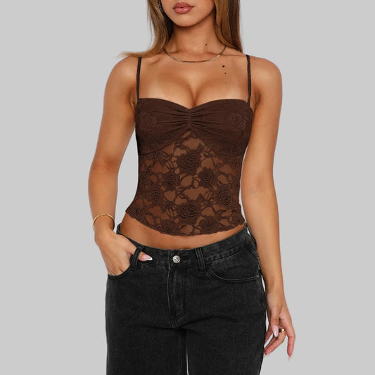 Noeline | Top with Rose Pattern