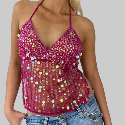 Luna | Glittrande Paljett-Top