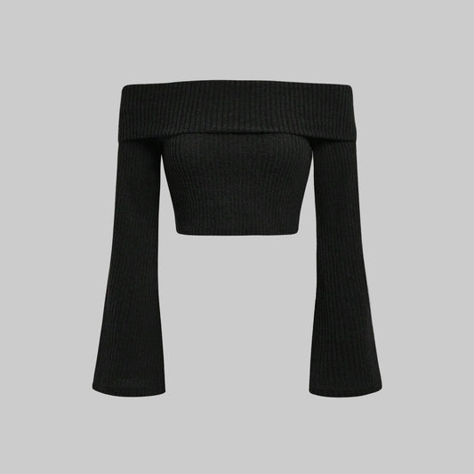 Issey | Off-Shoulder Top with Trumpet Sleeves