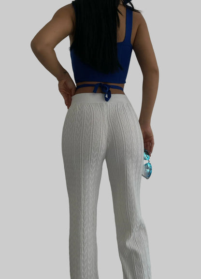 Nordelle | Eleganta Vita Virkade Byxor