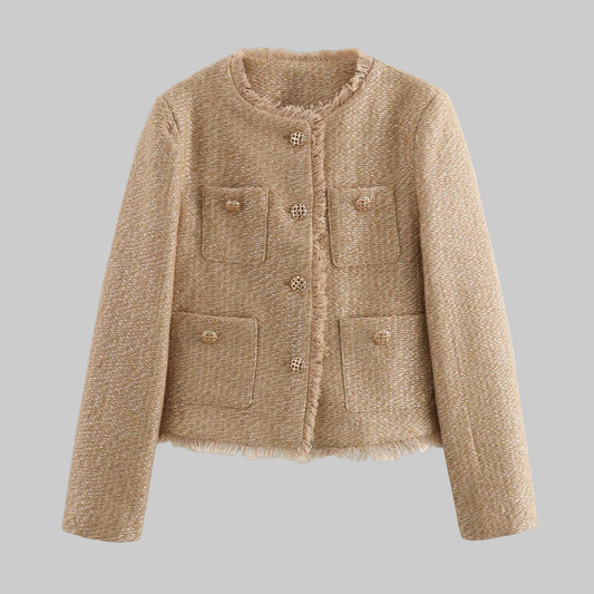 Elsera | Elegant Jacka Med Guldknappar