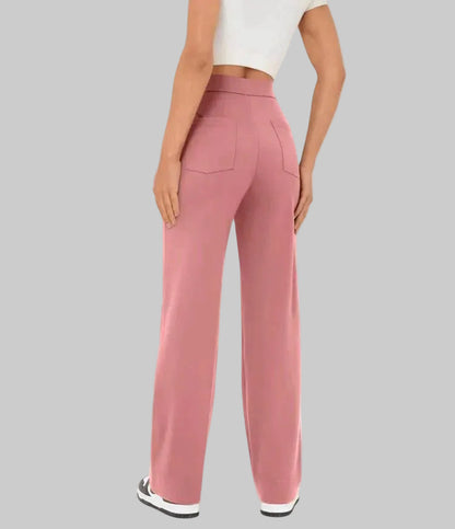 Veryana | Högmidjade Stretchiga Dambyxor Med Knappar Framtill