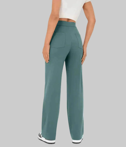 Veryana | Högmidjade Stretchiga Dambyxor Med Knappar Framtill