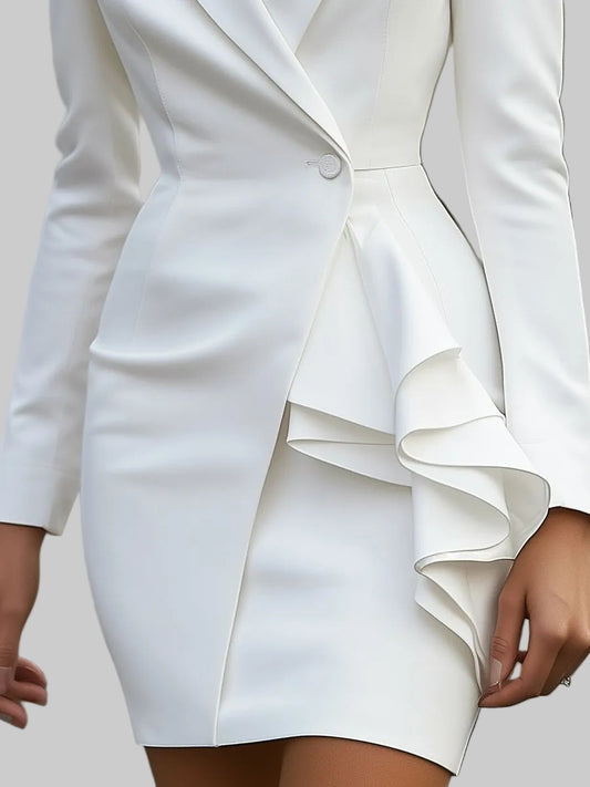 Auriv | Vit blazerklänning