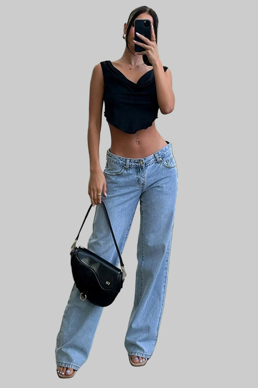 Jylana | Jeans Med Låg Midja