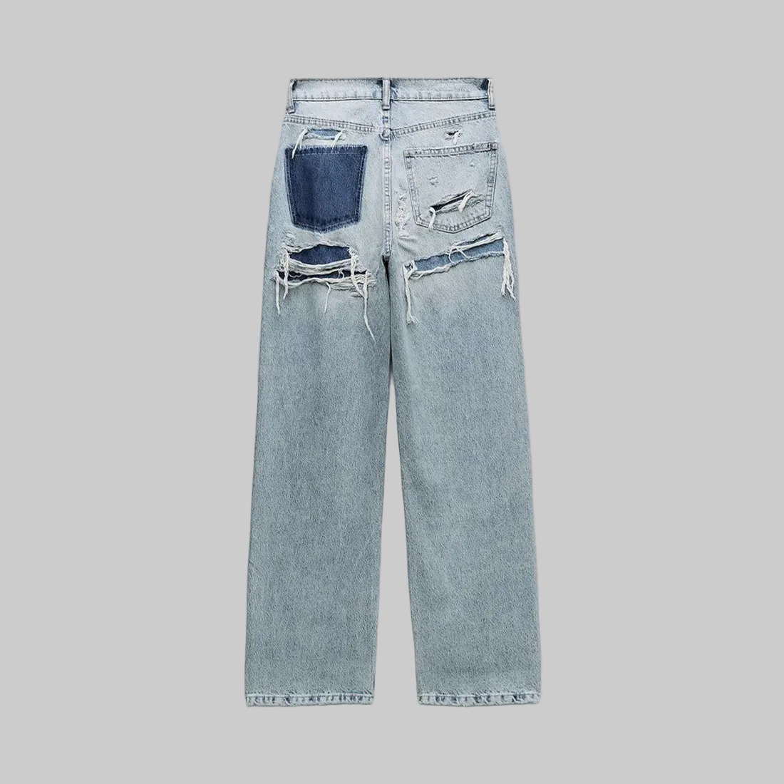 Elyna | Vintage Slitna Jeans Med Hög Midja